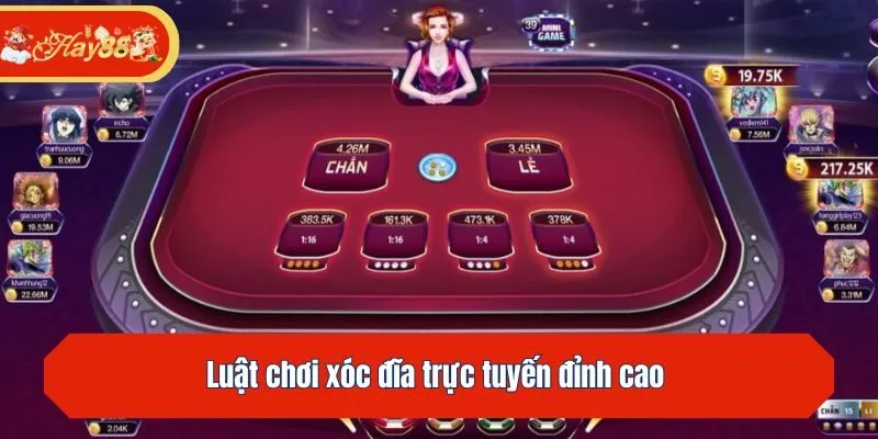 Luật chơi xóc đĩa trực tuyến đỉnh cao